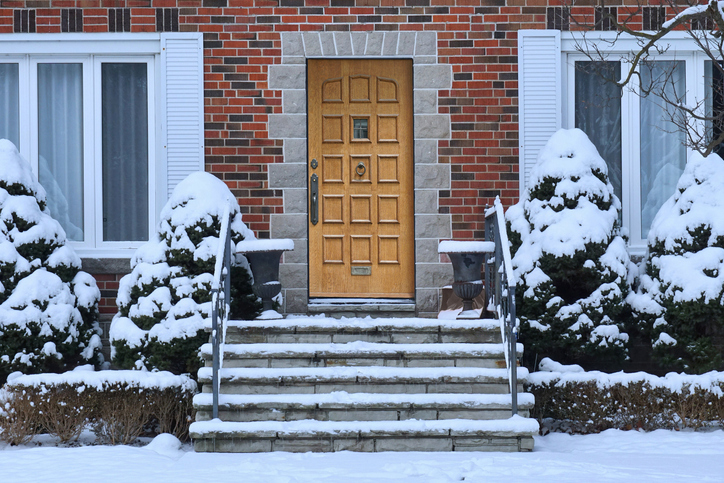 Railings in the winter can help prevent injury and other problems.